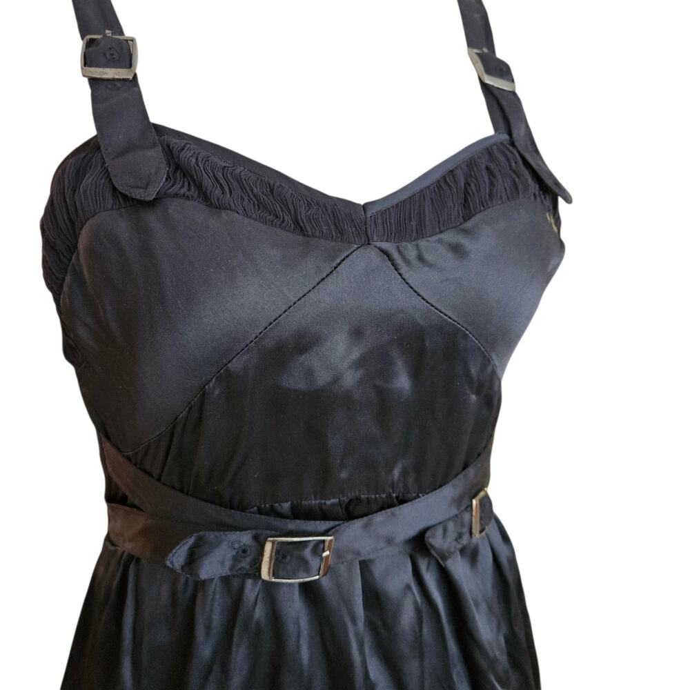 Y2k Jean Paul Gaultier Silk Buckle Mini Dress - Size Small (IT 42) - Picture 3 of 10